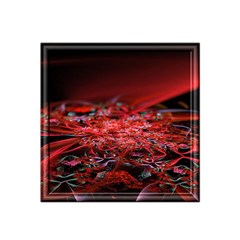 Red Fractal Valley In 3d Glass Frame Satin Bandana Scarf