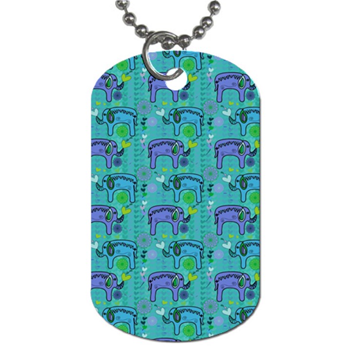 Elephants Animals Pattern Dog Tag (Two Sides)