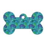 Elephants Animals Pattern Dog Tag Bone (One Side) Front