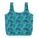 Elephants Animals Pattern Full Print Recycle Bags (L)  Front