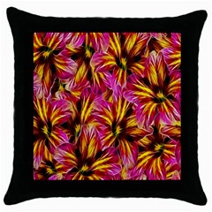 Floral Pattern Background Seamless Throw Pillow Case (black) by Nexatart