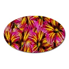 Floral Pattern Background Seamless Oval Magnet by Nexatart