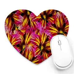 Floral Pattern Background Seamless Heart Mousepads by Nexatart