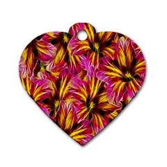 Floral Pattern Background Seamless Dog Tag Heart (two Sides) by Nexatart