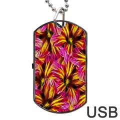 Floral Pattern Background Seamless Dog Tag Usb Flash (two Sides) by Nexatart