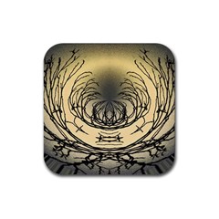 Atmospheric Black Branches Abstract Rubber Coaster (square)  by Nexatart