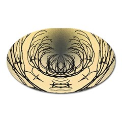 Atmospheric Black Branches Abstract Oval Magnet by Nexatart