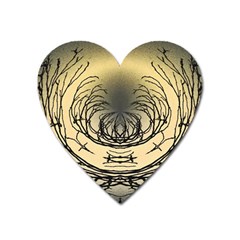 Atmospheric Black Branches Abstract Heart Magnet by Nexatart