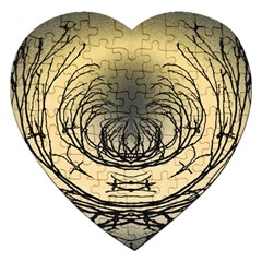 Atmospheric Black Branches Abstract Jigsaw Puzzle (heart) by Nexatart