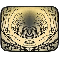 Atmospheric Black Branches Abstract Fleece Blanket (mini) by Nexatart