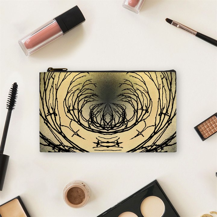 Atmospheric Black Branches Abstract Cosmetic Bag (Small) 