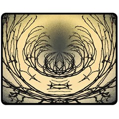 Atmospheric Black Branches Abstract Fleece Blanket (medium)  by Nexatart