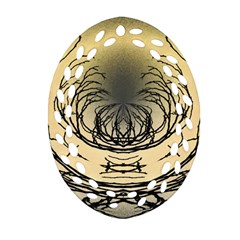 Atmospheric Black Branches Abstract Oval Filigree Ornament (two Sides) by Nexatart