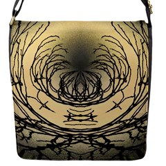 Atmospheric Black Branches Abstract Flap Messenger Bag (s) by Nexatart