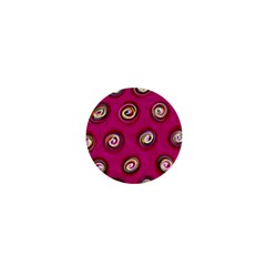 Digitally Painted Abstract Polka Dot Swirls On A Pink Background 1  Mini Magnets by Nexatart