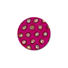 Digitally Painted Abstract Polka Dot Swirls On A Pink Background Golf Ball Marker by Nexatart