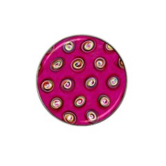 Digitally Painted Abstract Polka Dot Swirls On A Pink Background Hat Clip Ball Marker by Nexatart