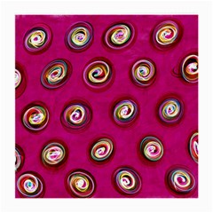 Digitally Painted Abstract Polka Dot Swirls On A Pink Background Medium Glasses Cloth by Nexatart