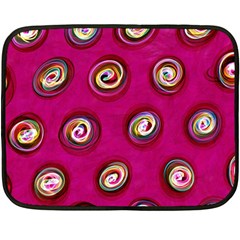 Digitally Painted Abstract Polka Dot Swirls On A Pink Background Double Sided Fleece Blanket (mini)  by Nexatart