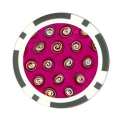 Digitally Painted Abstract Polka Dot Swirls On A Pink Background Poker Chip Card Guard (10 Pack) by Nexatart