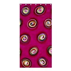 Digitally Painted Abstract Polka Dot Swirls On A Pink Background Shower Curtain 36  X 72  (stall)  by Nexatart