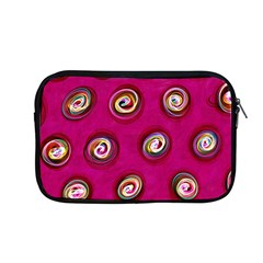 Digitally Painted Abstract Polka Dot Swirls On A Pink Background Apple Macbook Pro 13  Zipper Case