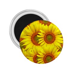 Sunflowers Background Wallpaper Pattern 2 25  Magnets by Nexatart