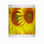 Sunflowers Background Wallpaper Pattern White Mugs Center