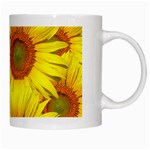 Sunflowers Background Wallpaper Pattern White Mugs Right