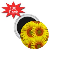 Sunflowers Background Wallpaper Pattern 1 75  Magnets (100 Pack)  by Nexatart