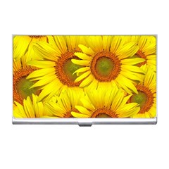 Sunflowers Background Wallpaper Pattern Business Card Holders by Nexatart