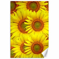 Sunflowers Background Wallpaper Pattern Canvas 24  X 36  by Nexatart