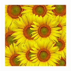 Sunflowers Background Wallpaper Pattern Medium Glasses Cloth (2-side) by Nexatart