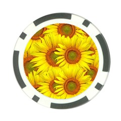 Sunflowers Background Wallpaper Pattern Poker Chip Card Guard by Nexatart