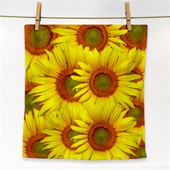 Sunflowers Background Wallpaper Pattern Face Towel by Nexatart