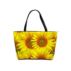 Sunflowers Background Wallpaper Pattern Shoulder Handbags by Nexatart