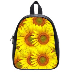 Sunflowers Background Wallpaper Pattern School Bags (small)  by Nexatart