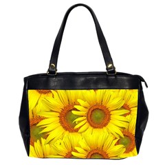 Sunflowers Background Wallpaper Pattern Office Handbags (2 Sides)  by Nexatart