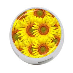 Sunflowers Background Wallpaper Pattern 4-port Usb Hub (one Side) by Nexatart