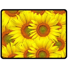 Sunflowers Background Wallpaper Pattern Fleece Blanket (large)  by Nexatart