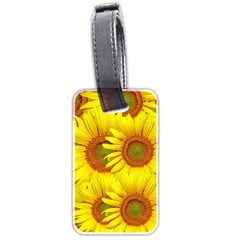 Sunflowers Background Wallpaper Pattern Luggage Tags (two Sides) by Nexatart