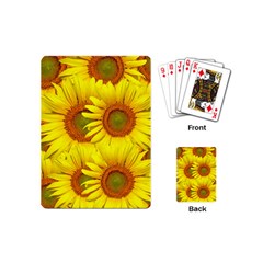 Sunflowers Background Wallpaper Pattern Playing Cards (mini)  by Nexatart