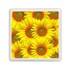 Sunflowers Background Wallpaper Pattern Memory Card Reader (square)  by Nexatart