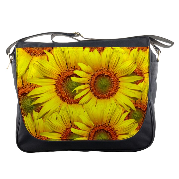 Sunflowers Background Wallpaper Pattern Messenger Bags