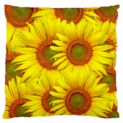 Sunflowers Background Wallpaper Pattern Large Cushion Case (one Side) by Nexatart