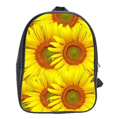 Sunflowers Background Wallpaper Pattern School Bags (xl)  by Nexatart