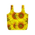 Sunflowers Background Wallpaper Pattern Full Print Recycle Bags (S)  Front