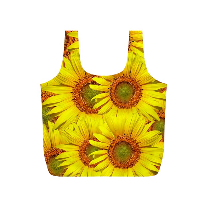 Sunflowers Background Wallpaper Pattern Full Print Recycle Bags (S) 