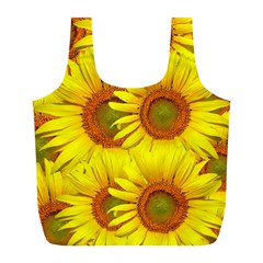 Sunflowers Background Wallpaper Pattern Full Print Recycle Bags (l)  by Nexatart