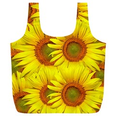 Sunflowers Background Wallpaper Pattern Full Print Recycle Bags (l)  by Nexatart